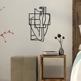 Wallity Think - M Escultura de Pared de Metal Negra